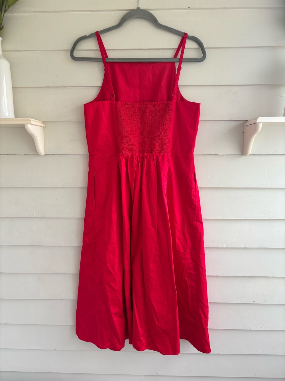 Ann Taylor Factory Red Adjustable Strap Midi Dress Size 8 NWT - Picture 10 of 13